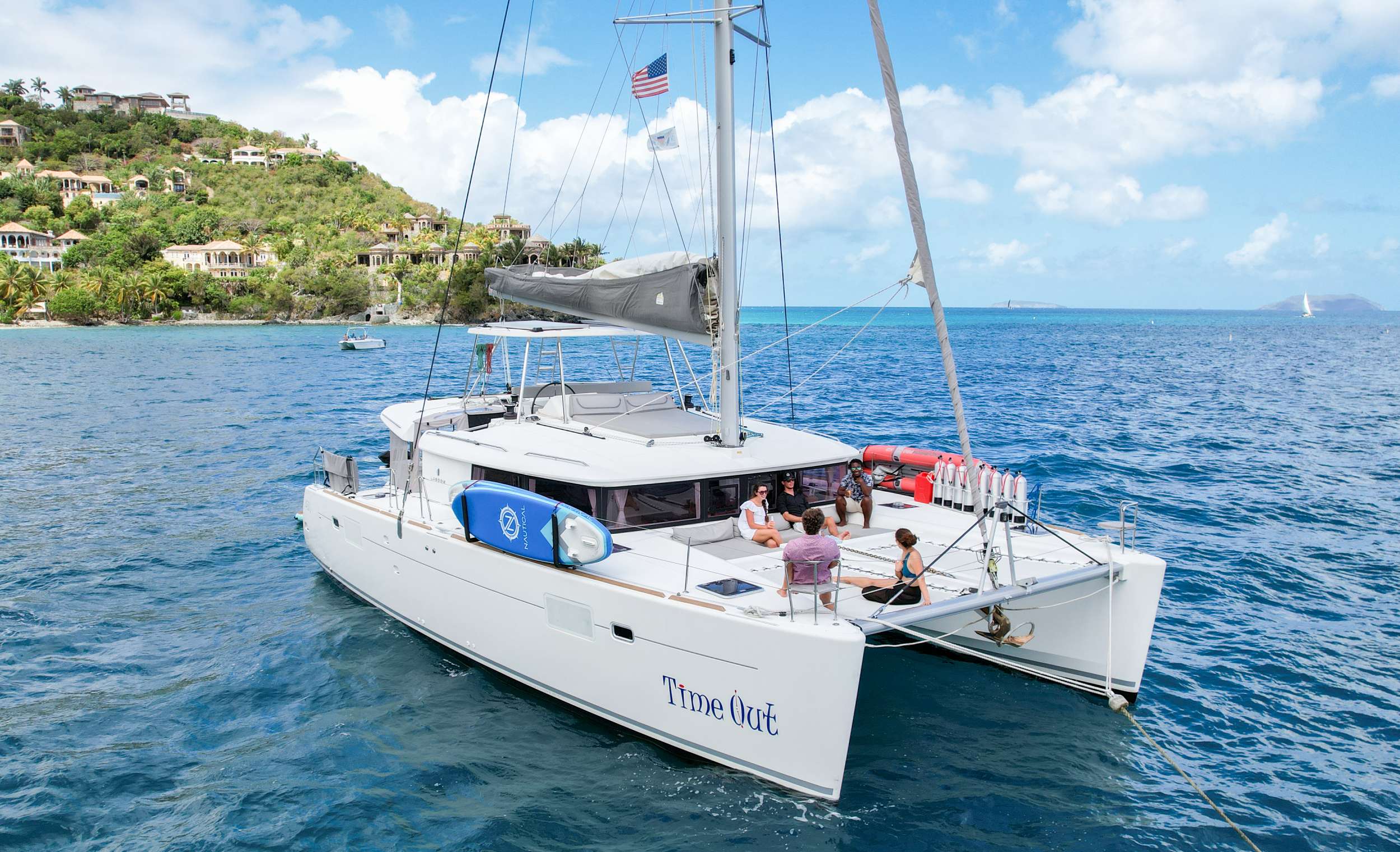 Time Out Crewed Lagoon 450 Catamaran Charters Sailing the Virgin Islands