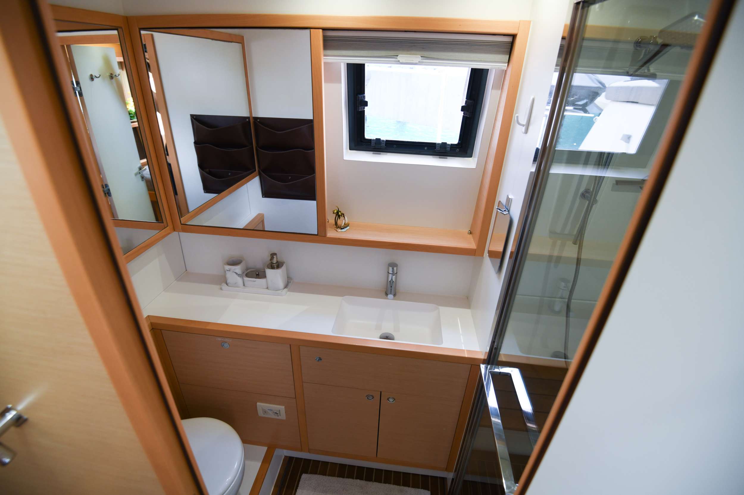 Azulia II Crewed Catamaran Guest Bath with Separate Shower Stall