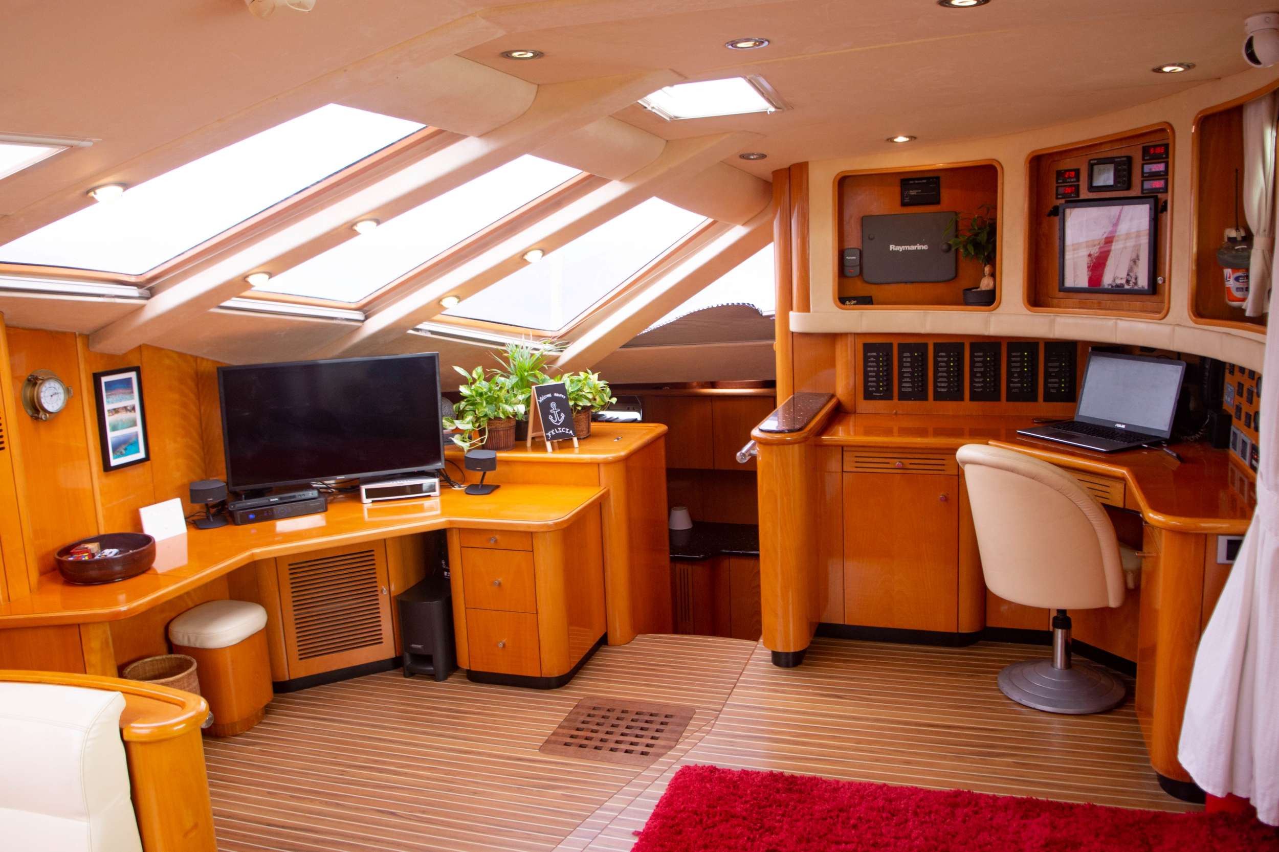 Felicia Crewed Catamaran Charters Salon Lounge
