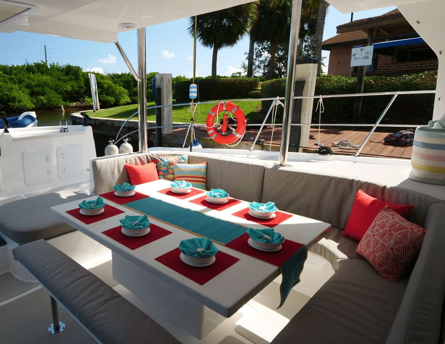Get Along Crewed Catamaran Charter Outdoor Dining