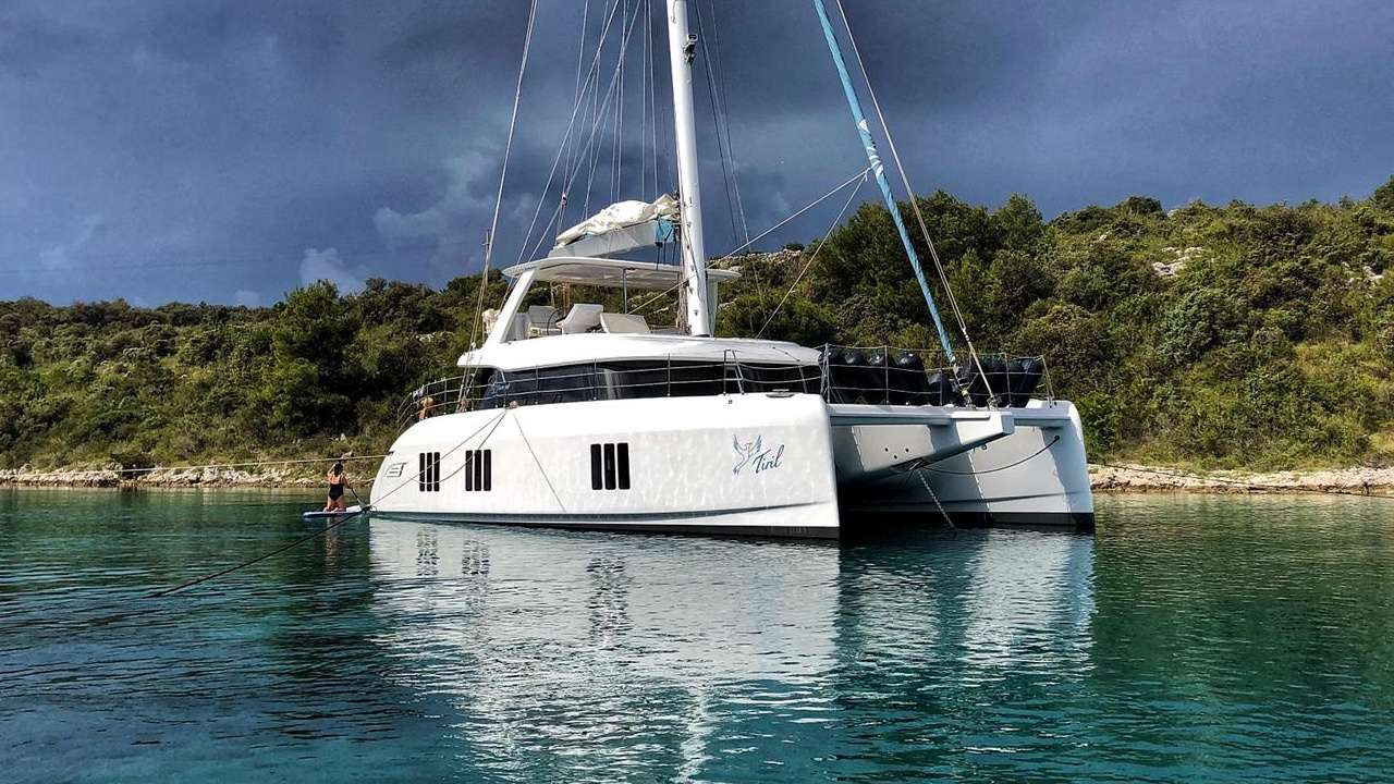 Tiril Crewed Sunreef 50 Charters at Anchor