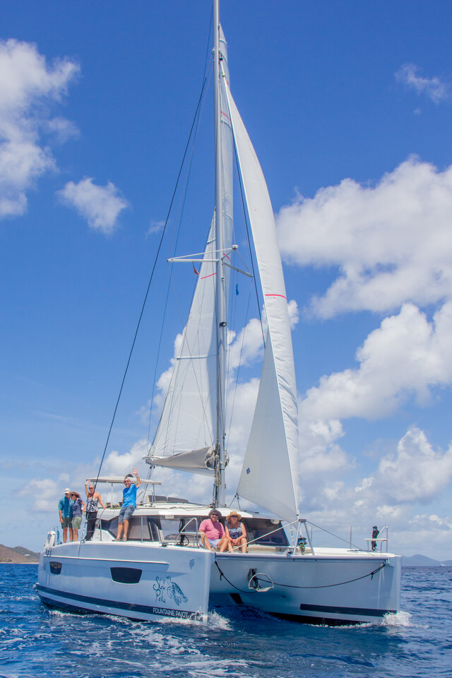 BVI Yacht Charters Lucia 40 Slow Poke Catamaran in the BVI