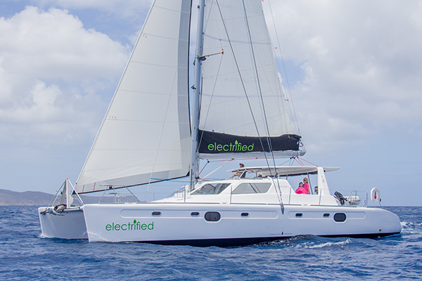 Voyage 480 Electrified Catamaran in the BVI