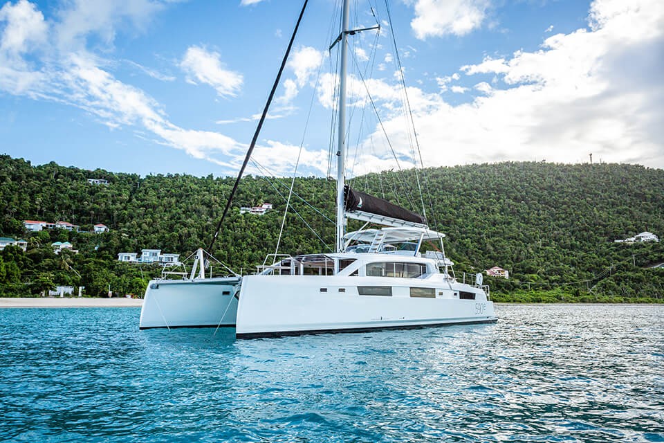 Voyage 590 Electric Home Again Catamaran in the BVI