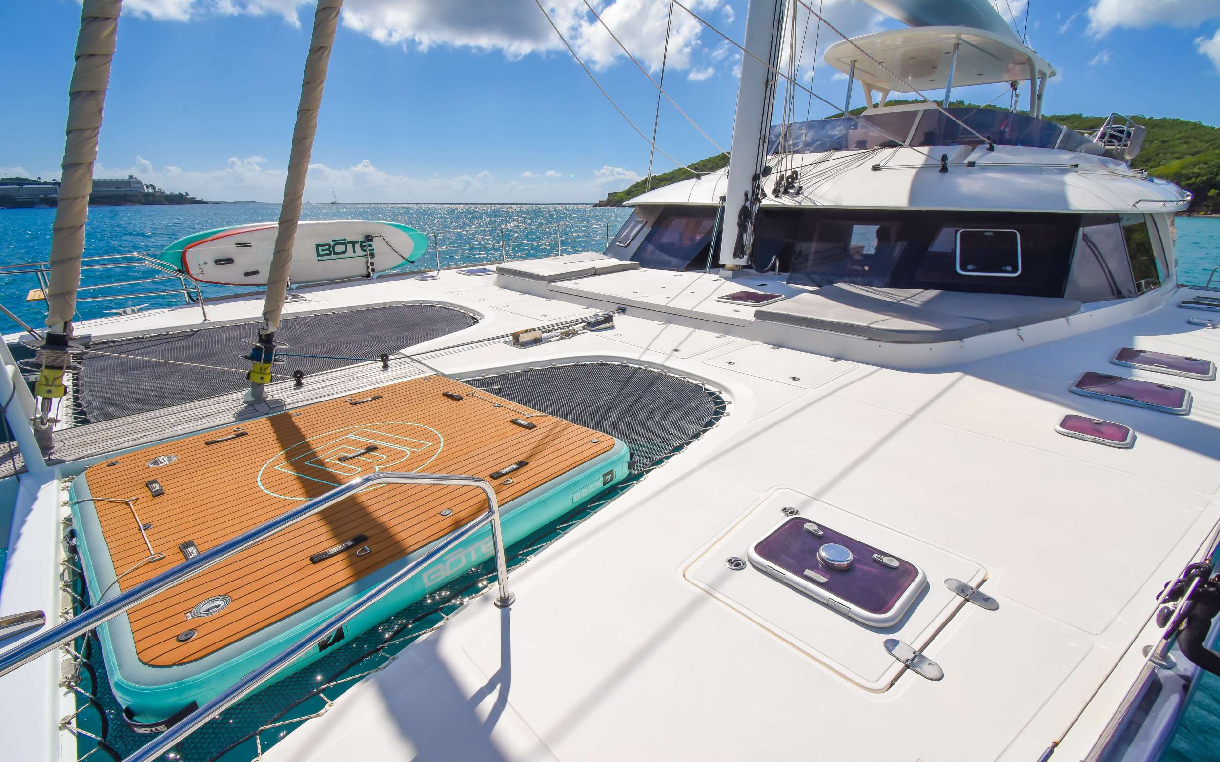 Excess Crewed Catamaran Charter Floating Platform