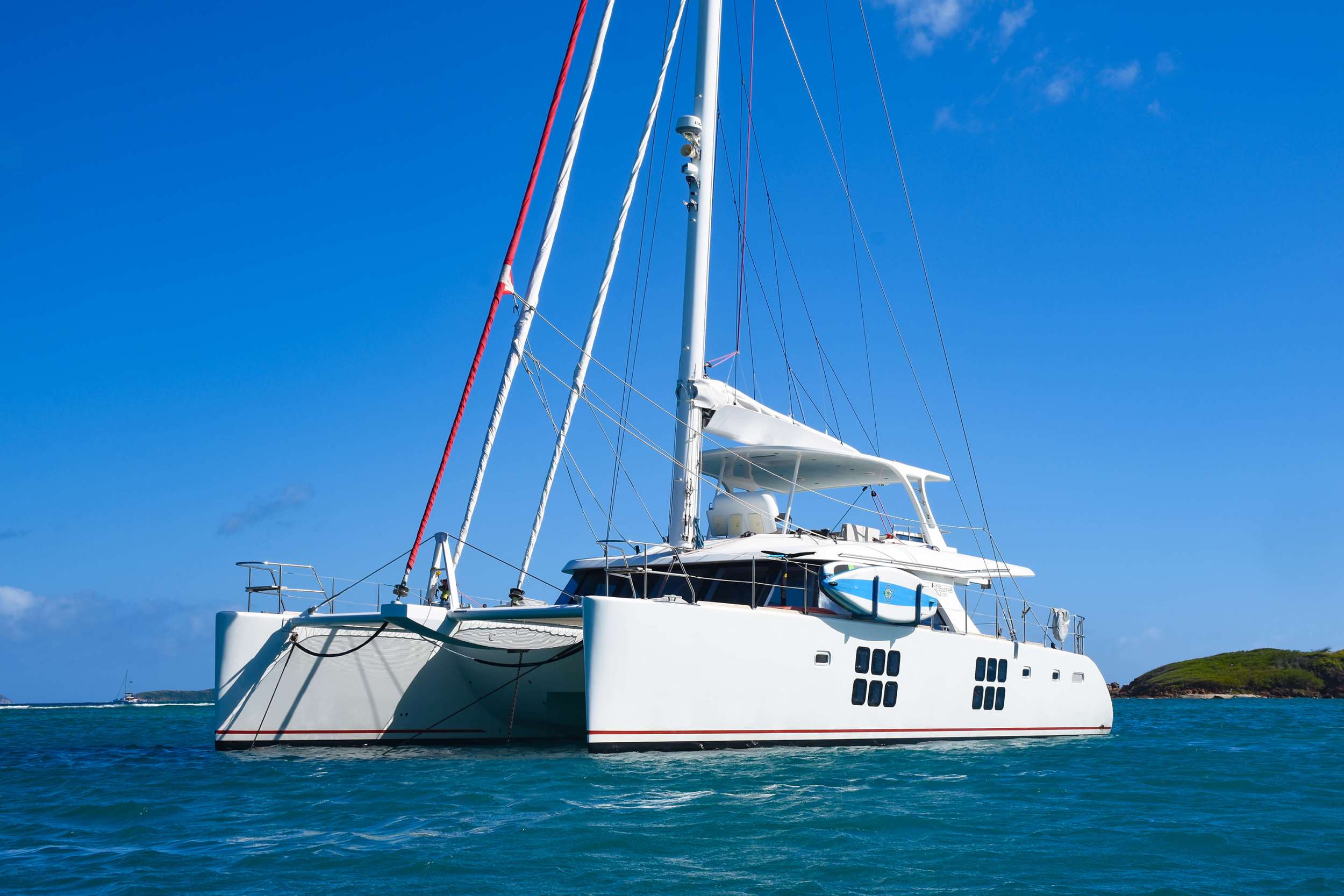 Euphoria Crewed Catamaran Charter Anchored in the Virgin Islands