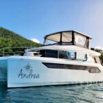 Andrea Crewed Leopard 534 Powercat Charter Cruising the Virgin Islands