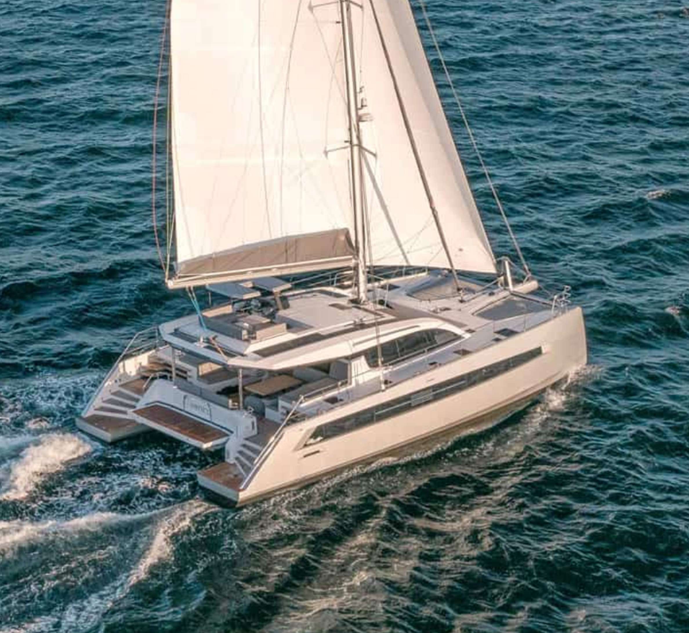 Wild Rose Crewed Catamaran Charter Sailing in the USVI