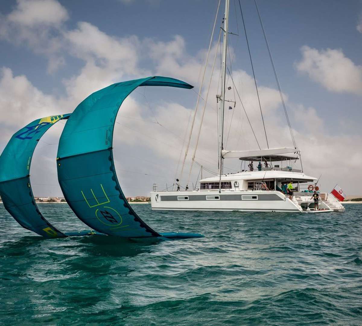 Ocean View Crewed Catamaran Charter Kite Surfing in the Virgin Islands