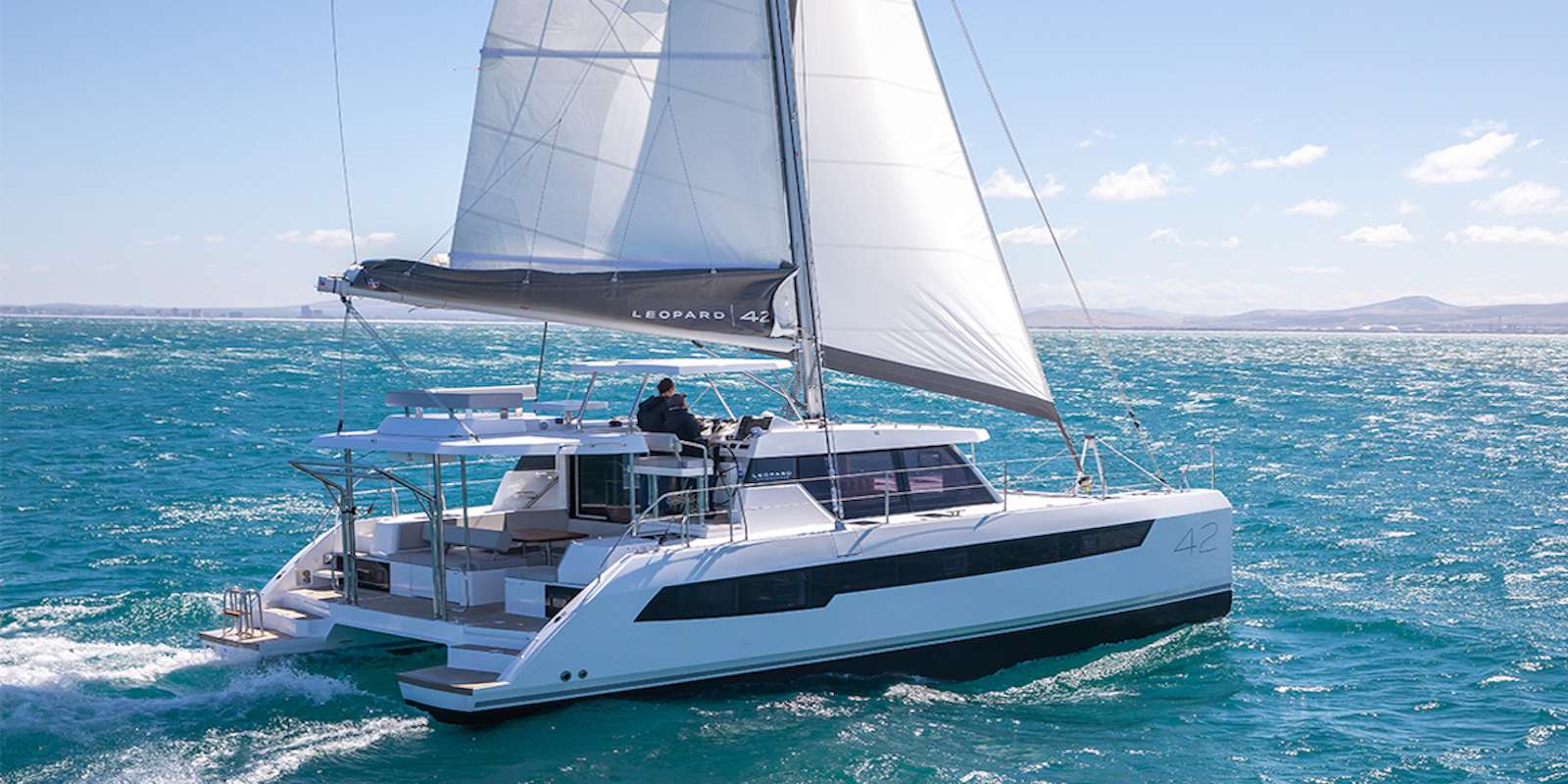 Believen crewed Leopard 42 catamaran charter sailing the Caribbean