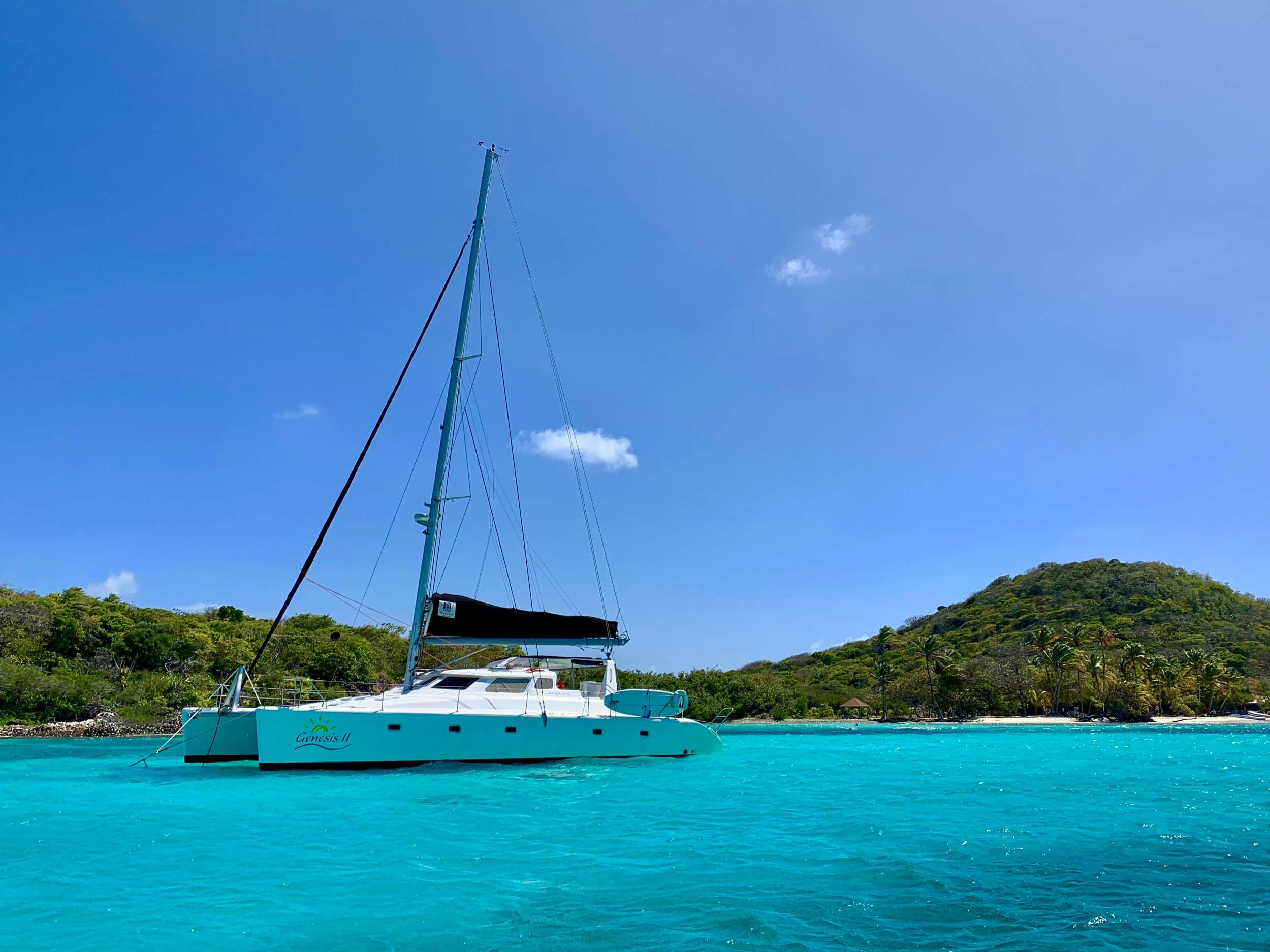 Genesis II Crewed Catamaran Charter Anchored in the Grenadines