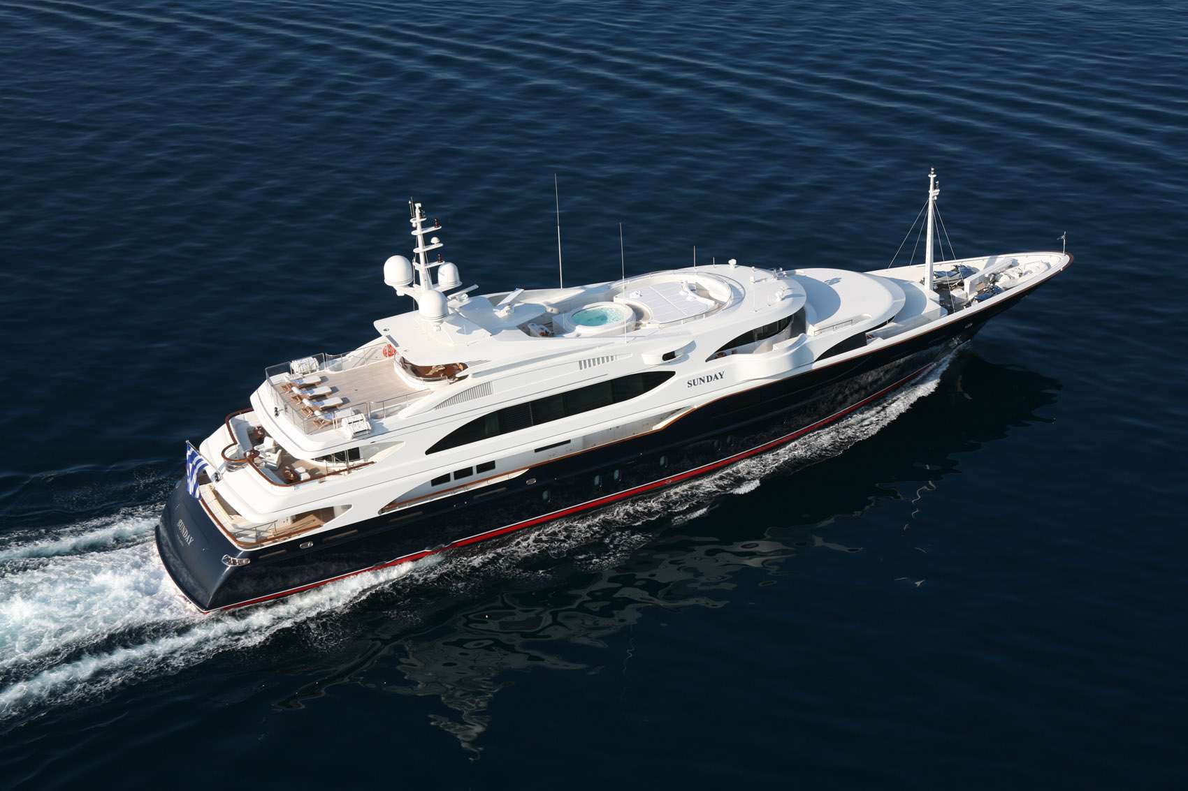 Sunday luxury crewed Benetti 196 motor yacht charter cruising Greece