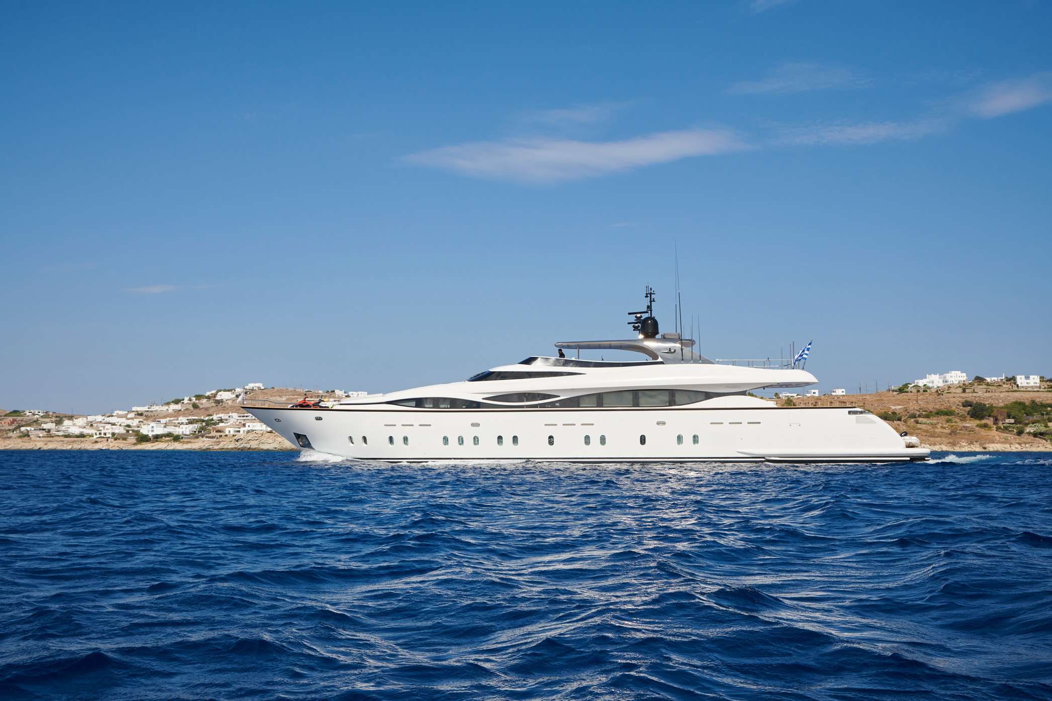 Liva luxury crewed 132 Maiora motor yacht charter cruising in Greece