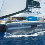 Lucky Clover Crewed Lagoon 52 Catamaran Charter Sailing in Greece