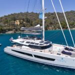 Kimata Crewed Alegria 67 Catamaran Charter Anchored in Greece