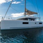 Madinina Crewed Lagoon 52 Catamaran Charter Anchored in Greece