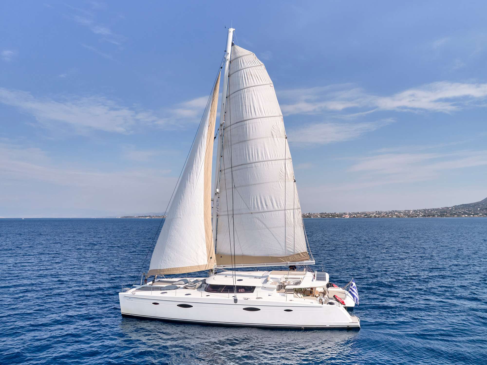 World's End Crewed Galathea 65 Catamaran Charter Sailing in Greece