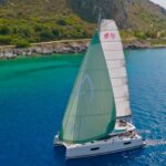 Alegria crewed Saona 47 catamaran charter sailing in Greece