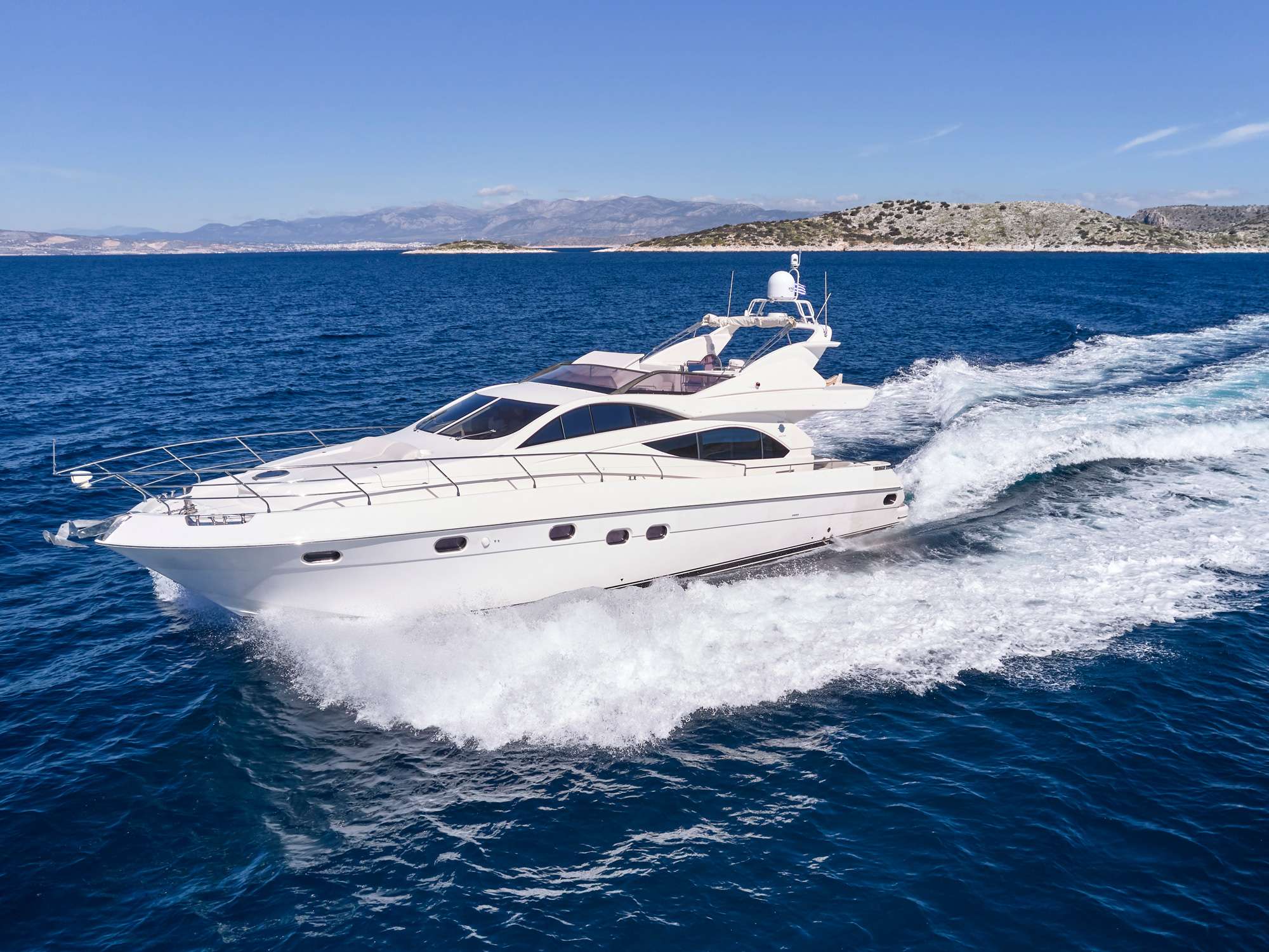 Lady L Crewed Altamar 64 Motoryacht Charter Cruising in Greece