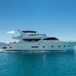 Freedom Crewed Alalunga 78 Motoryacht Charter Cruising in Greece