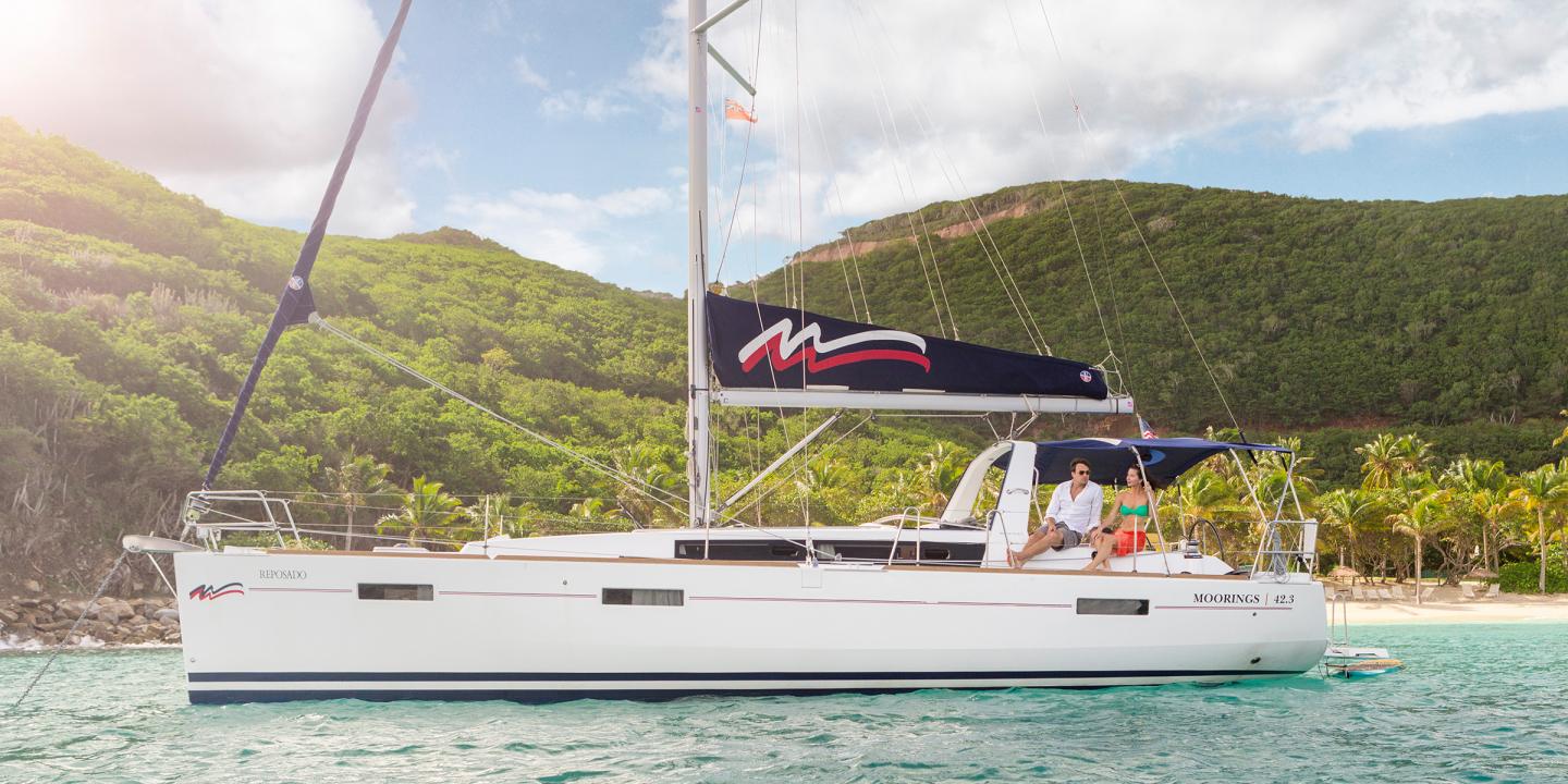Moorings 42.3 anchored in the BVI