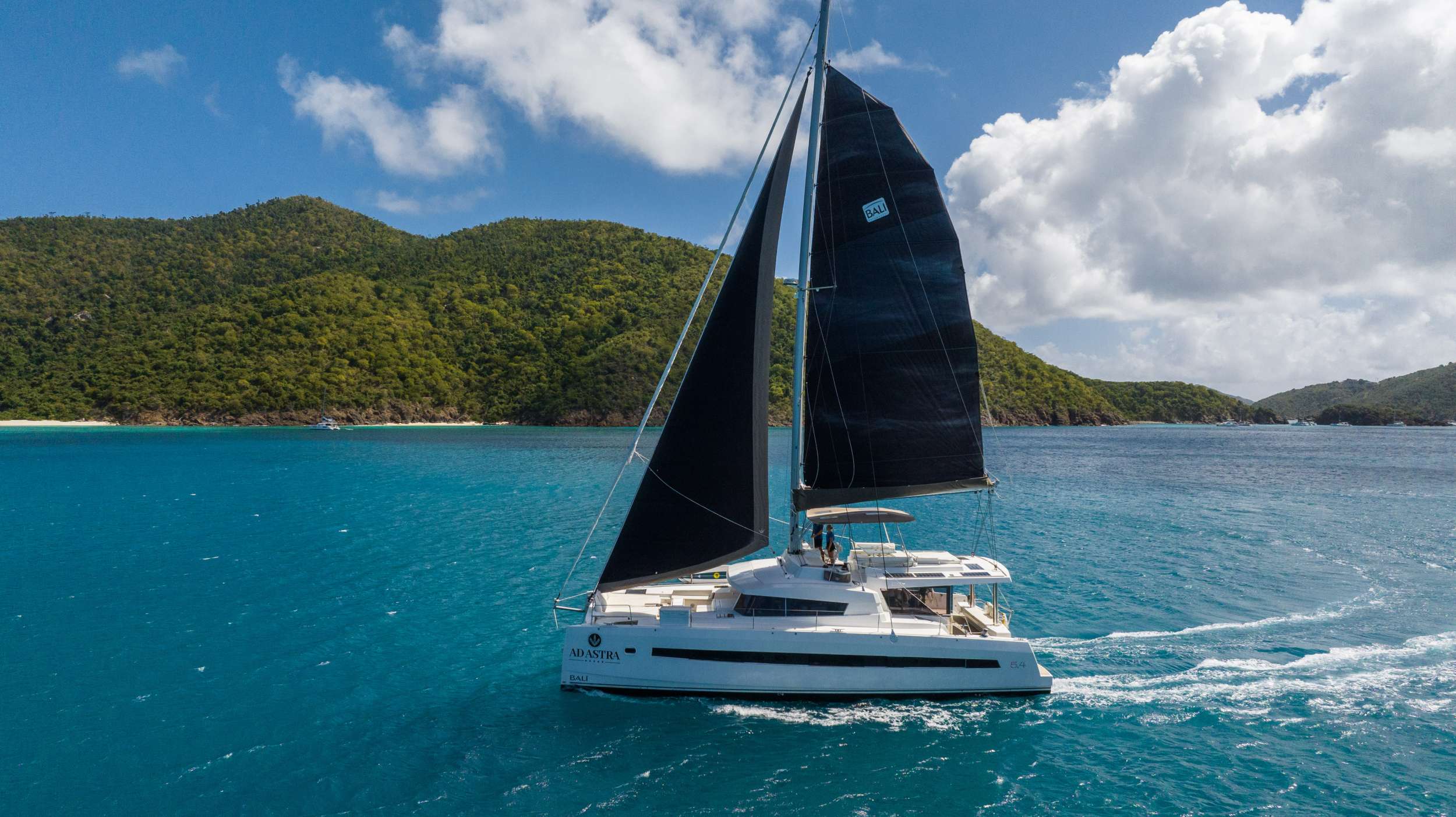 Ad Astra 54 Crewed Bali 5.4 Catamaran Charter Sailing the BVI