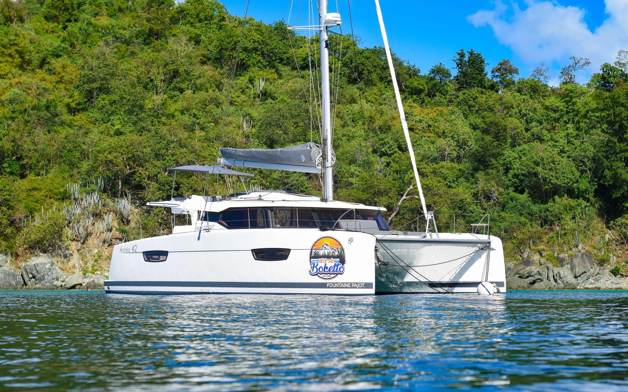 Boketto Astrea 42 Crewed Catamaran Charter Sailing the USVI