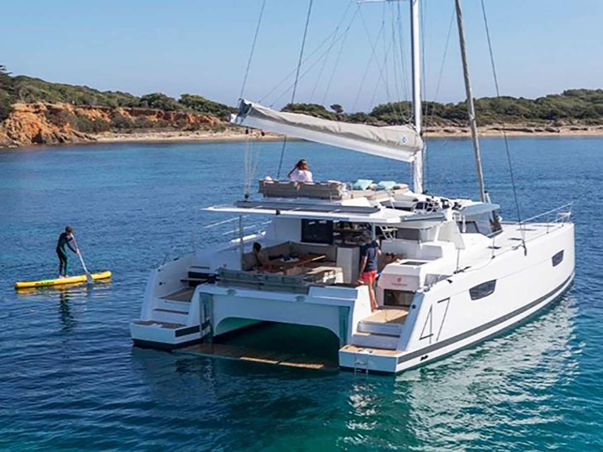 Jioia 3 Captained Saona 47 Catamaran Charter Sailing New England and Antigua