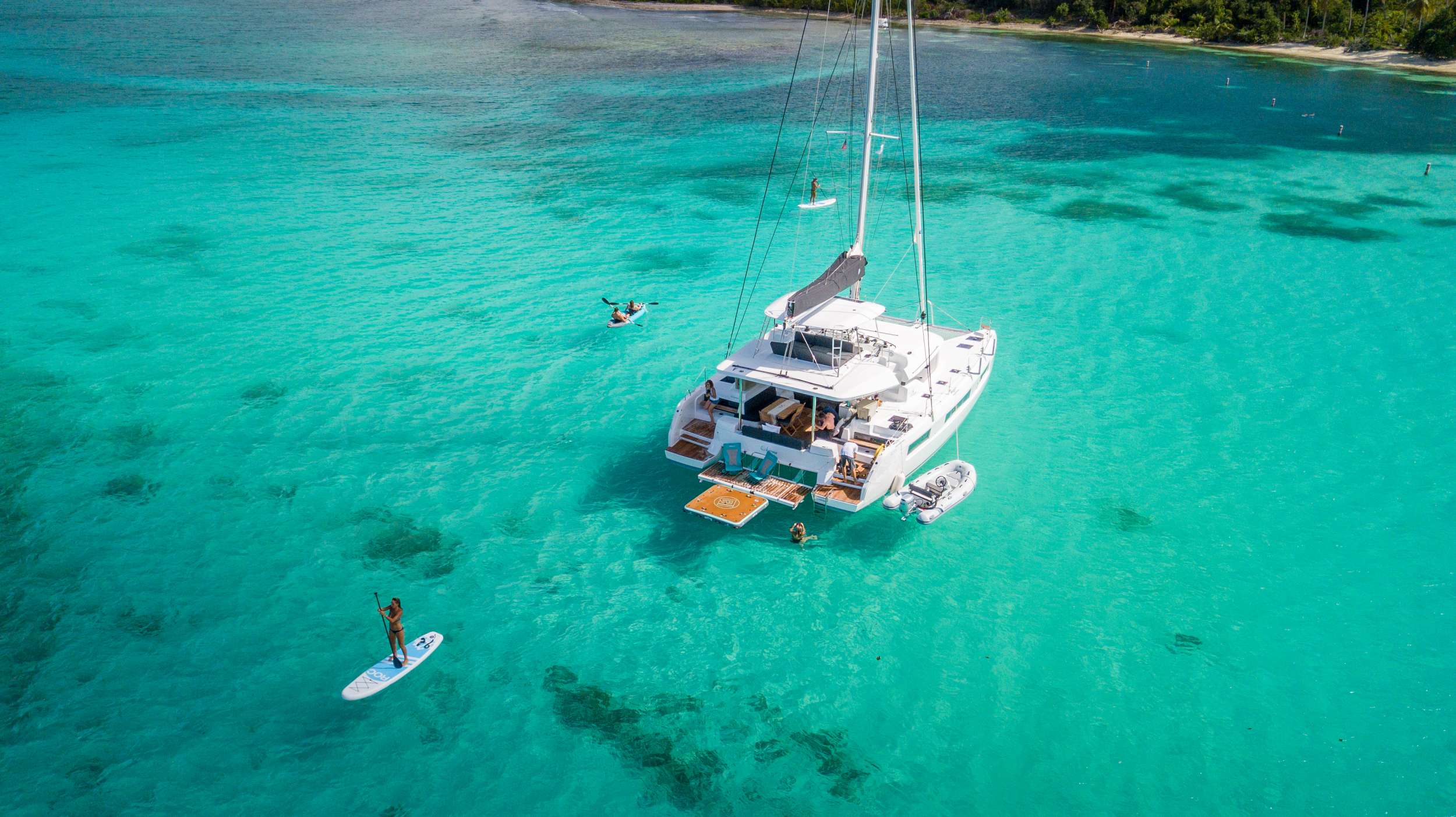 Karma Crewed Lagoon 50 Catamaran Charters Sailing the BVI