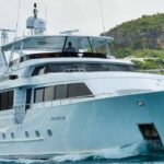 Denise Rose Broward 112 Luxury Inclusive Yacht Charter Cruising the Virgin Islands.