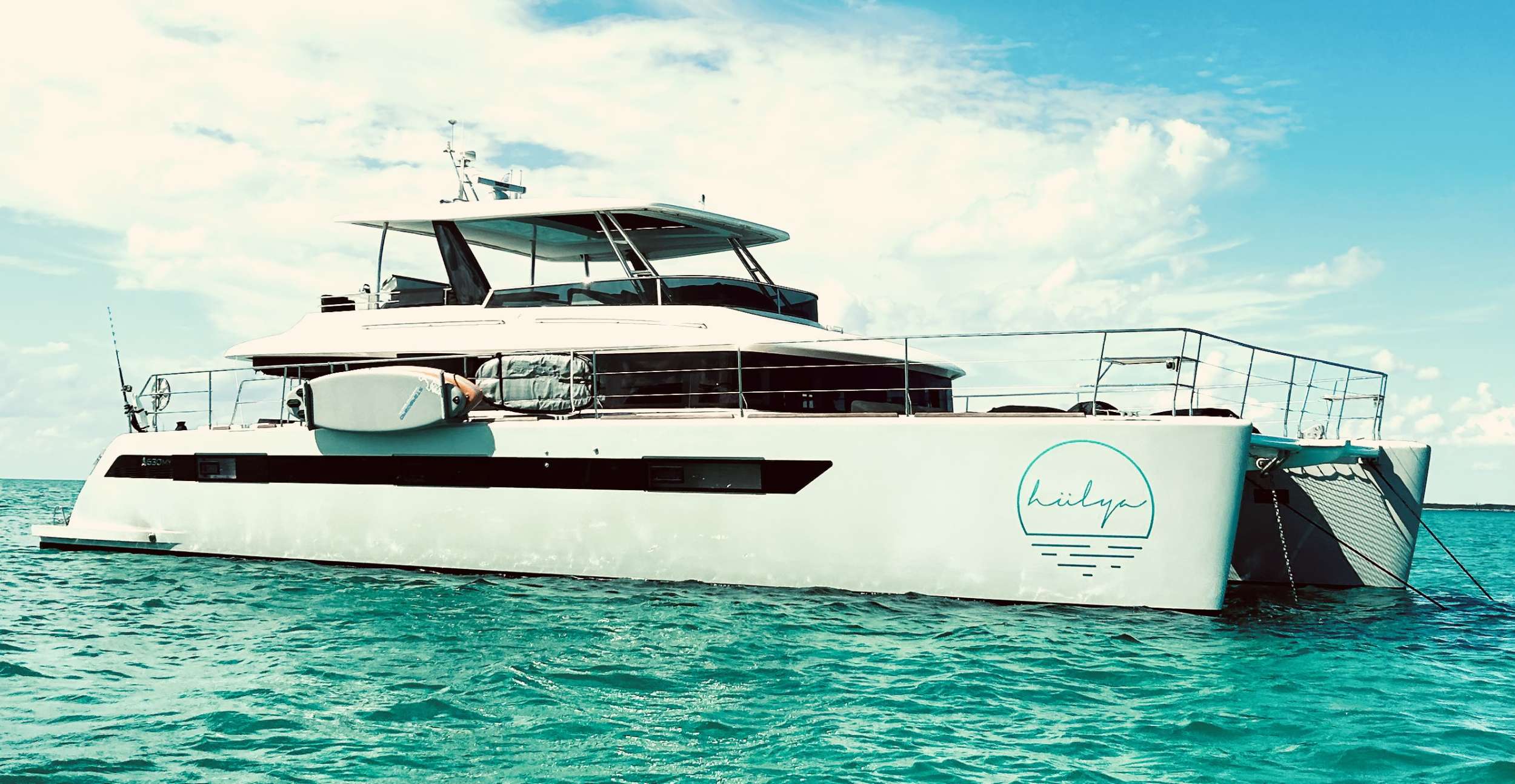 Hulya Inclusive Crewed Lagoon 630 Powercat Charter Cruising the Caribbean.