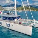 Adea Crewed Sunreef 62 Catamaran Charter Sailing the BVI.