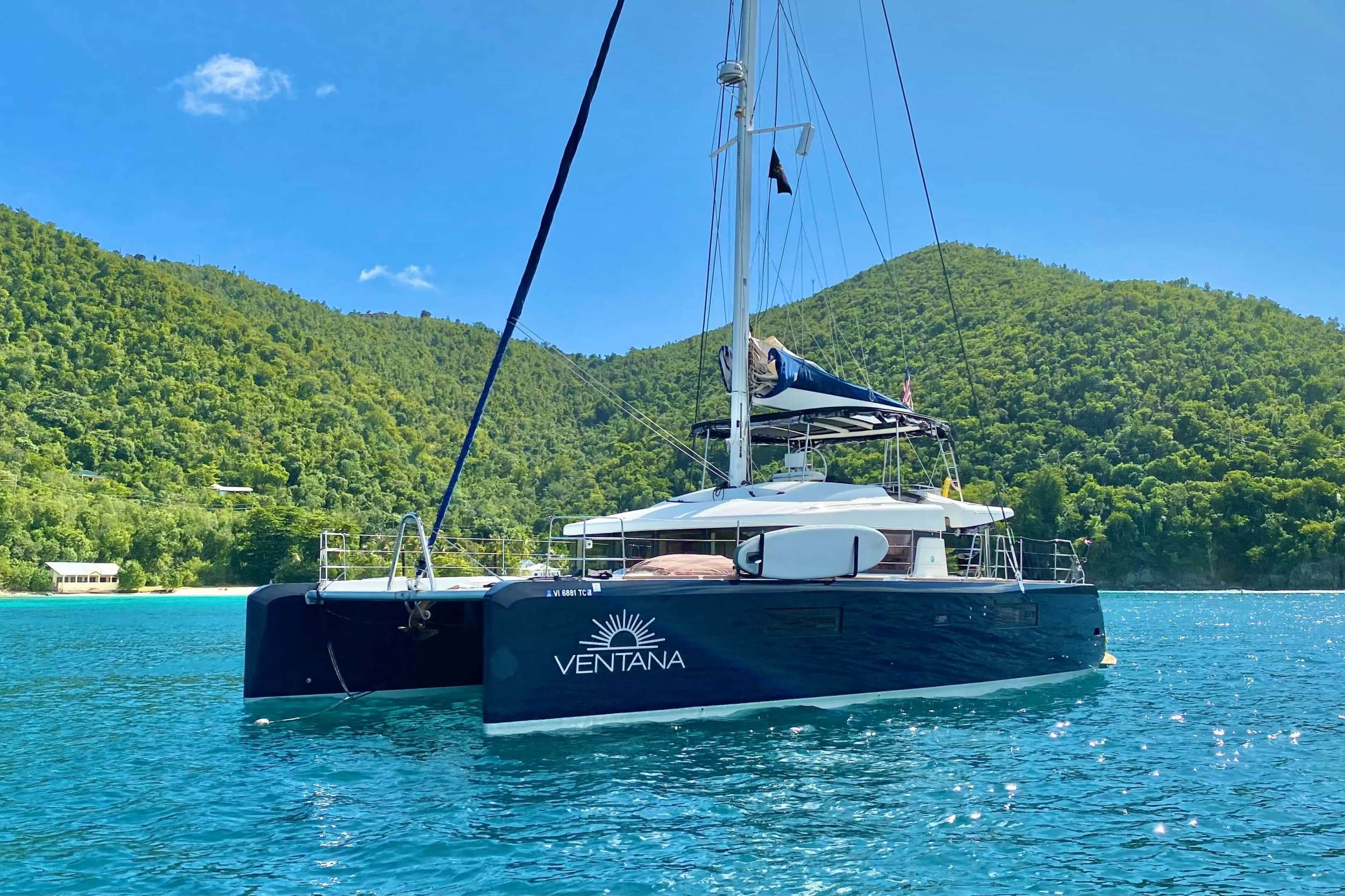 Ventana Crewed Lagoon 52 Catamaran Charters Sailing Belize.