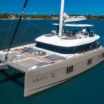 Amaya Crewed Sunreef 60 Catamaran Charter Sailing the BVI.