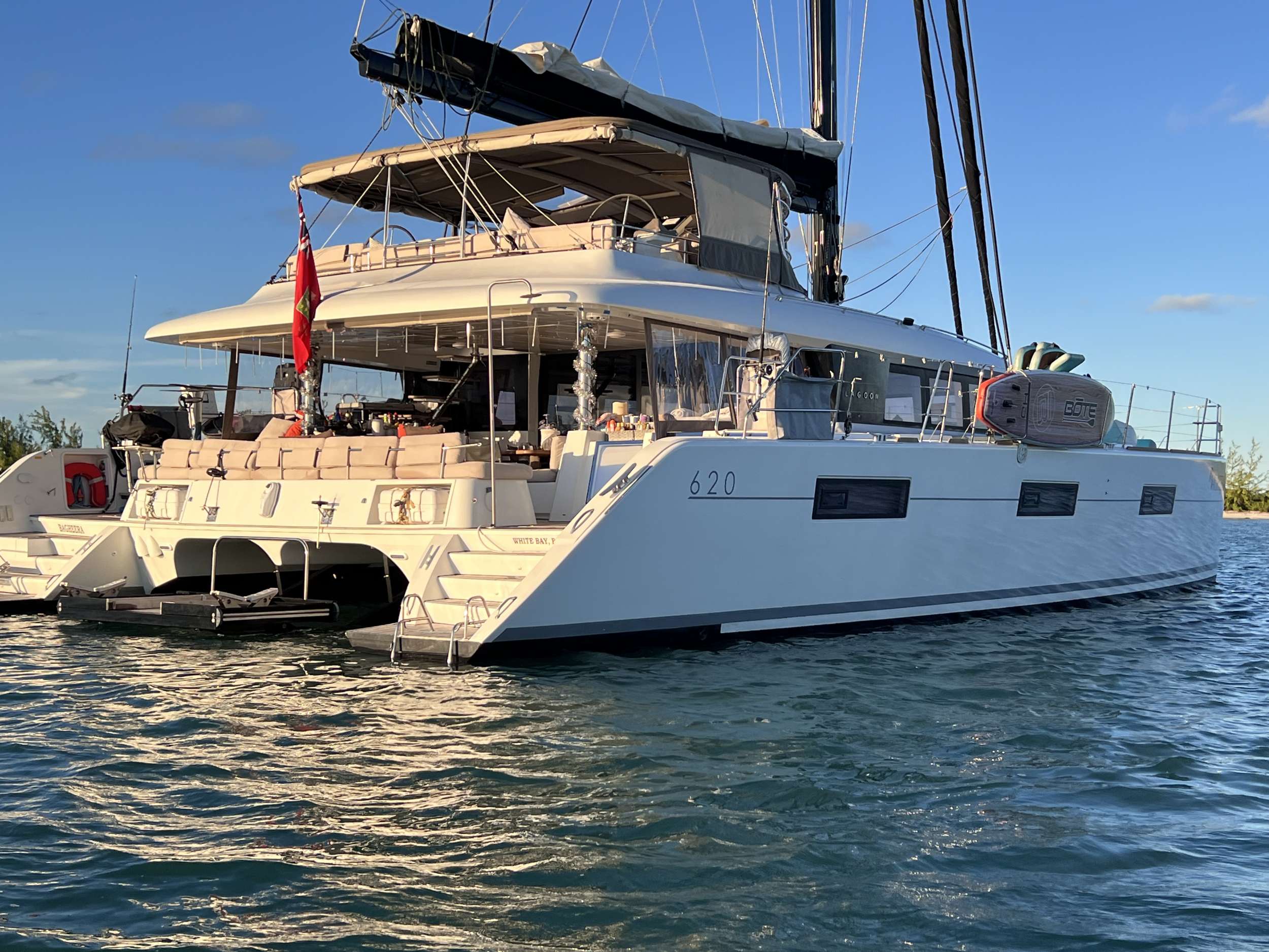 Bagheera Crewed Lagoon 620 Catamaran Charter Sailing the BVI.