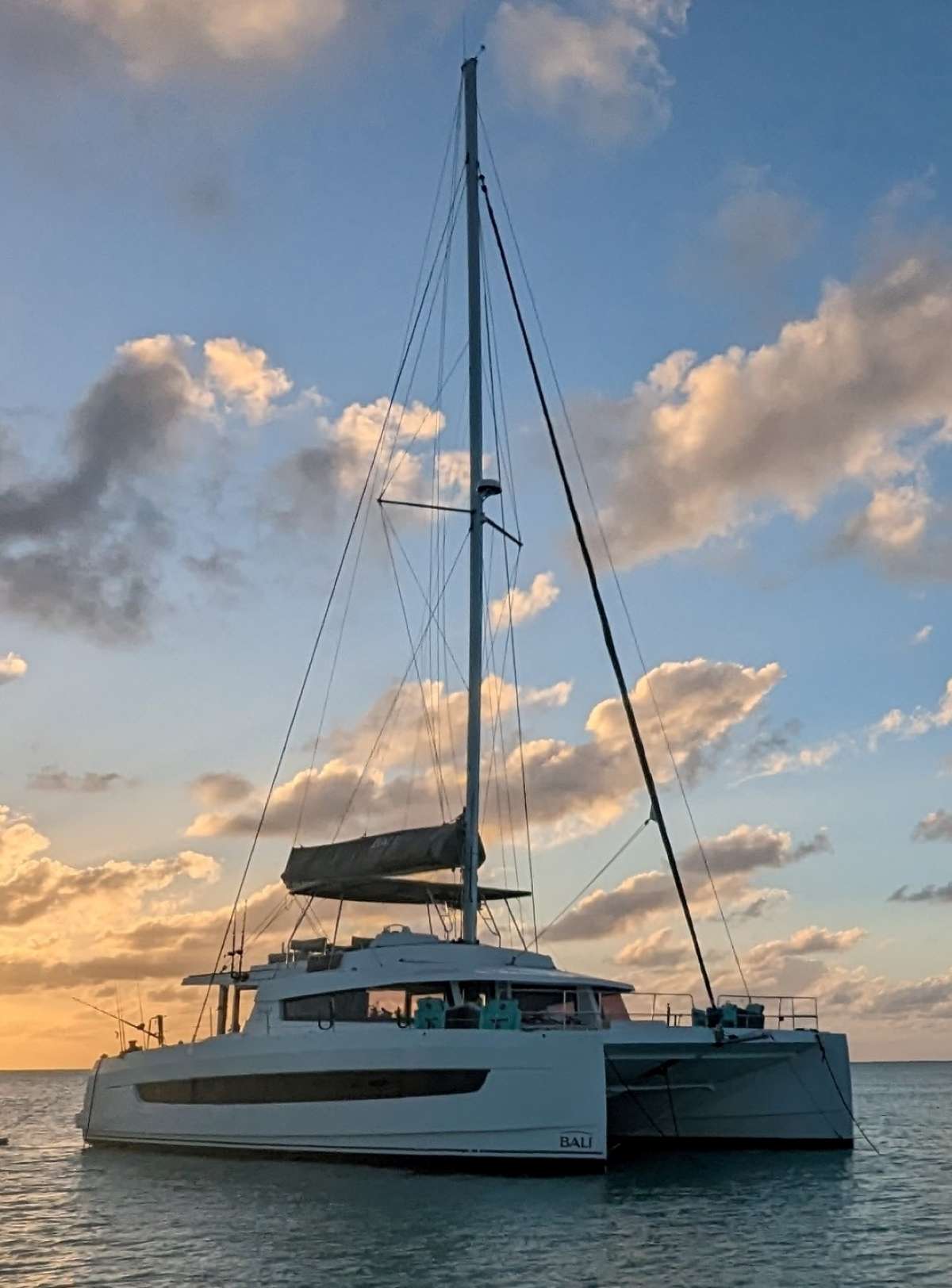 crystal dreams crewed bali 5.4 catamaran charter Sailing the BVI.