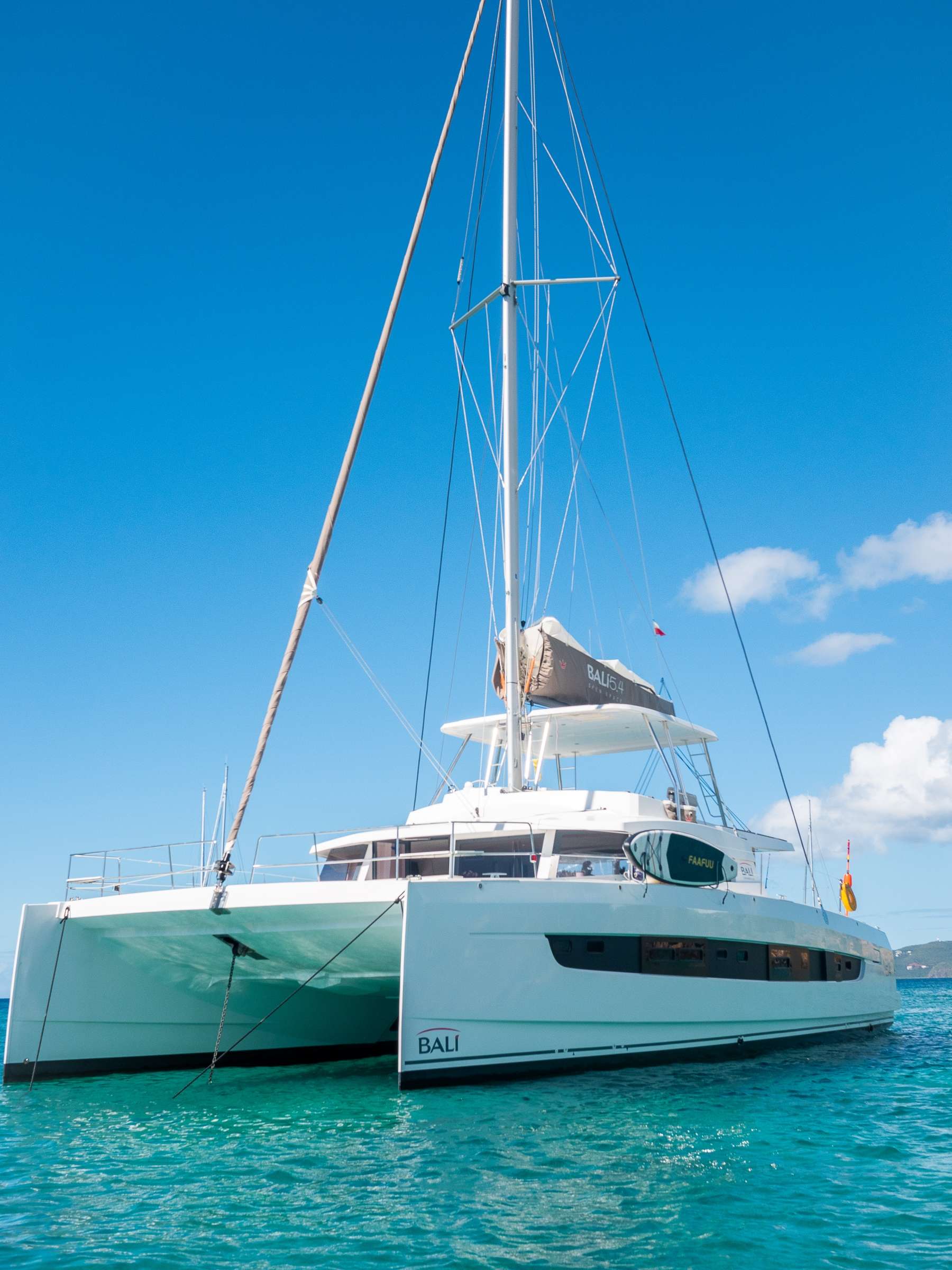 Legasea Crewed Bali 5.4 Catamaran Charter Sailing the BVI and Grenadines.