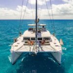 Huntress Crewed Lagoon 620 Catamaran Charters Sailing the Virgin Islands.