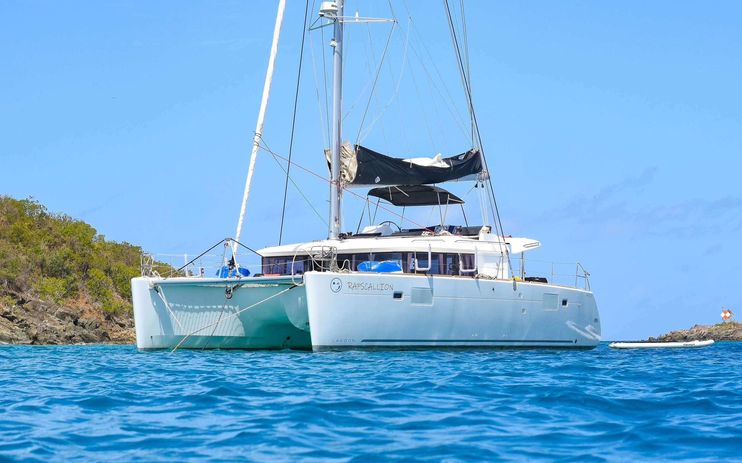 Rapscallion Captained Lagoon 450 Catamaran Charters Sailing the USVI