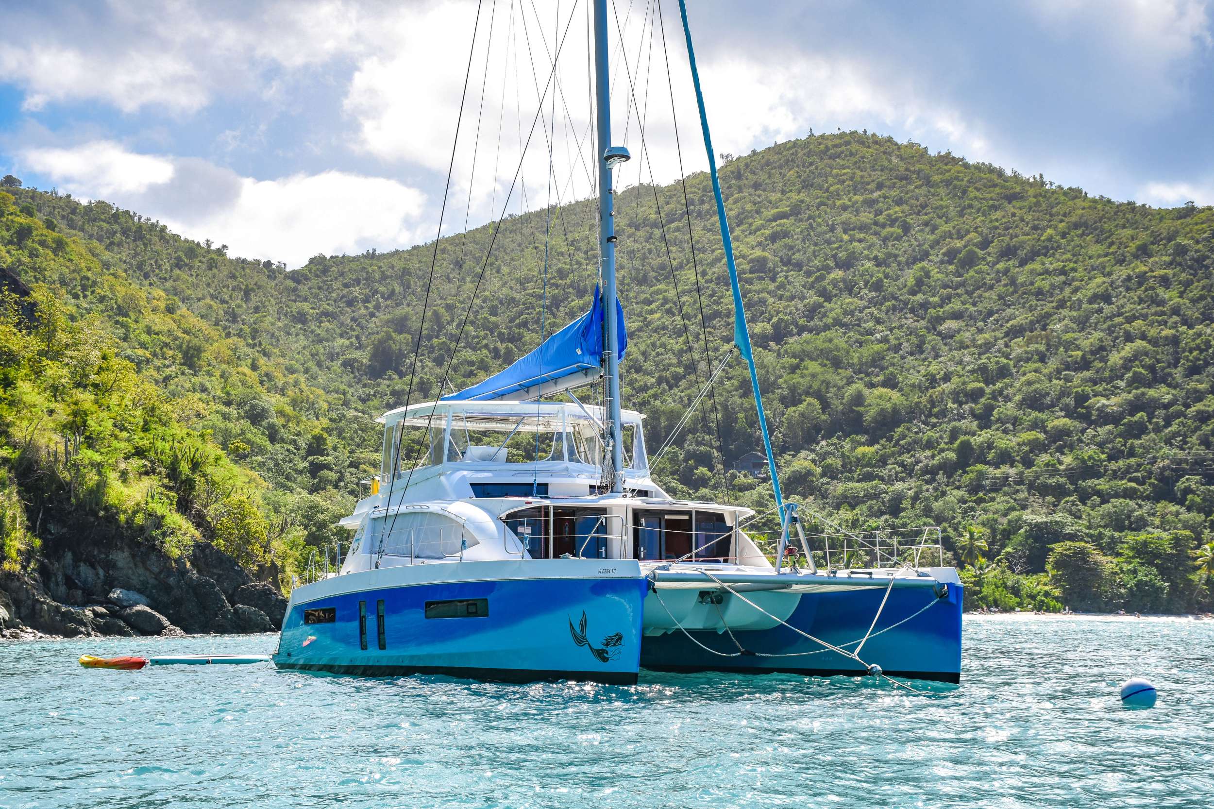 Touch the Sky Crewed Leopard 58 Catamaran Charters Sailing the USVI
