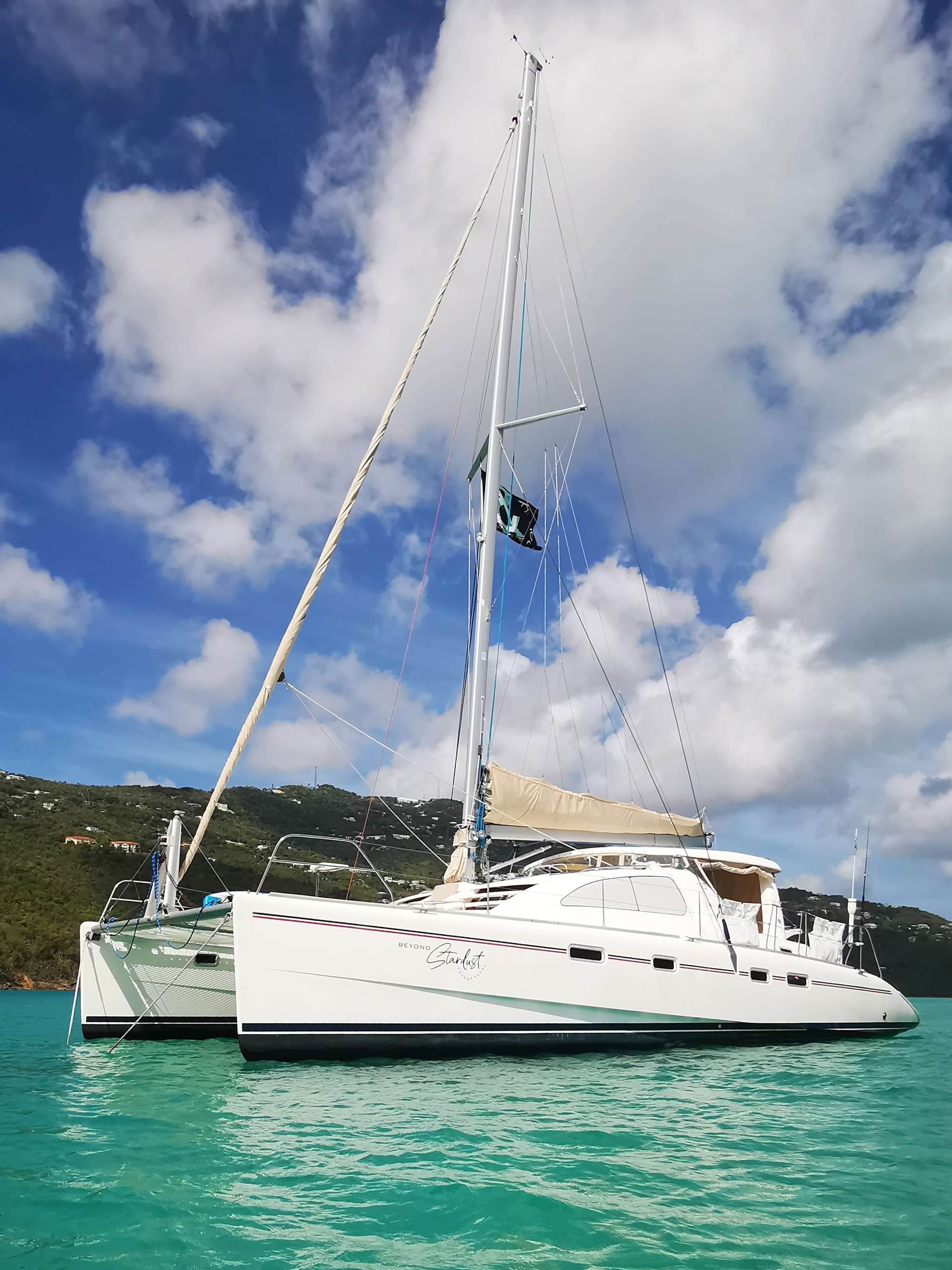 Beyond Stardust crewed Leopard 43 catamaran charters Sailing the USVI.