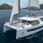 Blue Horizon Crewed Bali 4.8 Catamaran Charters Sailing the BVI.