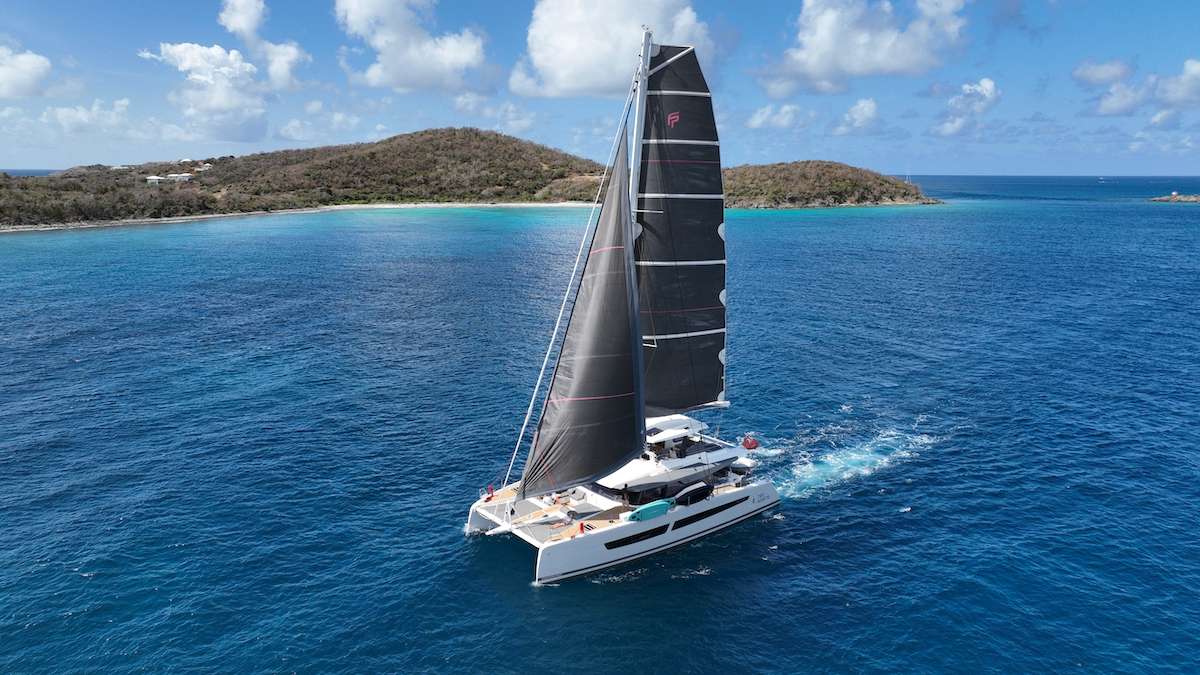 Tru North Crewed Alegia 67 Catamaran Charters Sailing the Virgin Islands.