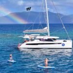 Reach Crewed Leopard 50 Catamaran Charters Sailing the BVI.