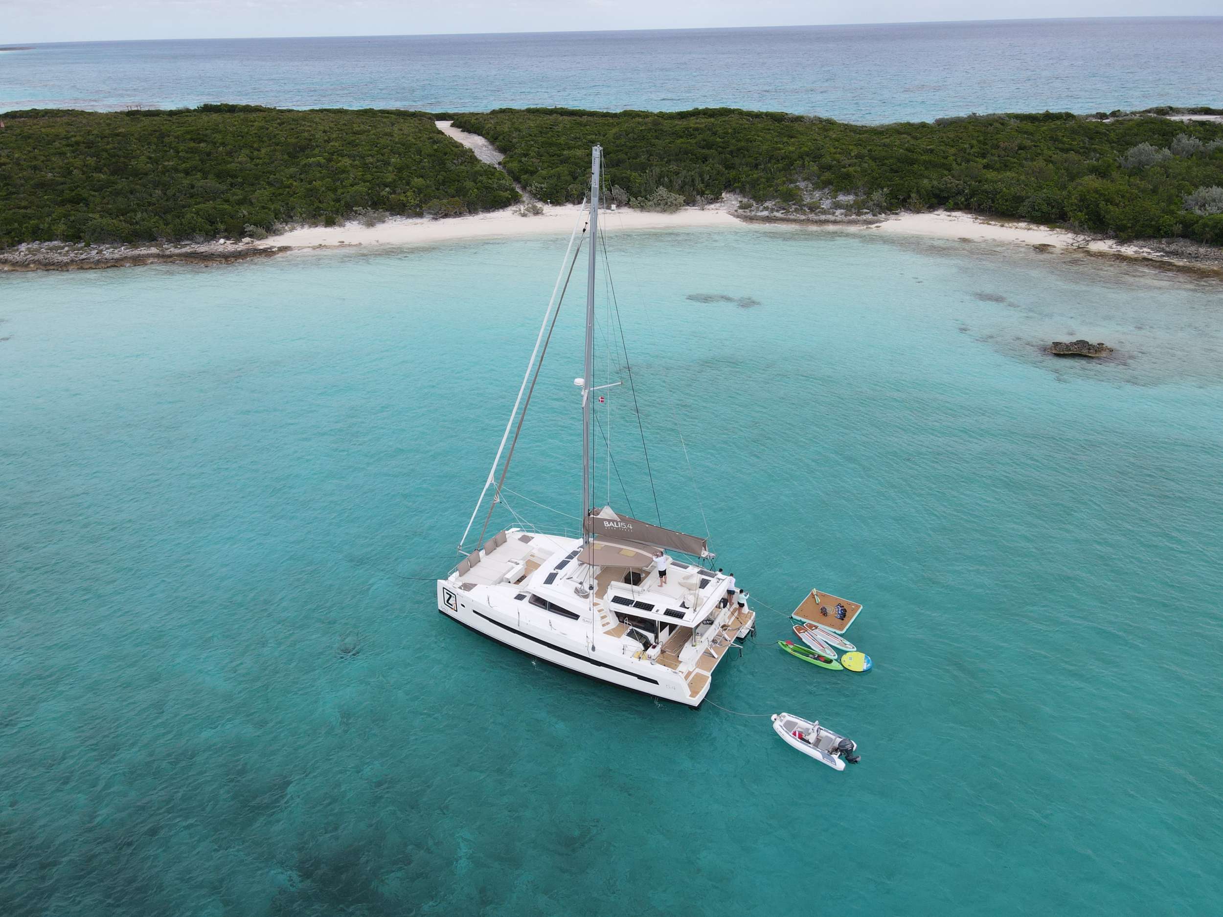 Zuri 3 Inclusive Crewed Bali 5.4 Catamaran Charter Sailing the Bahamas.