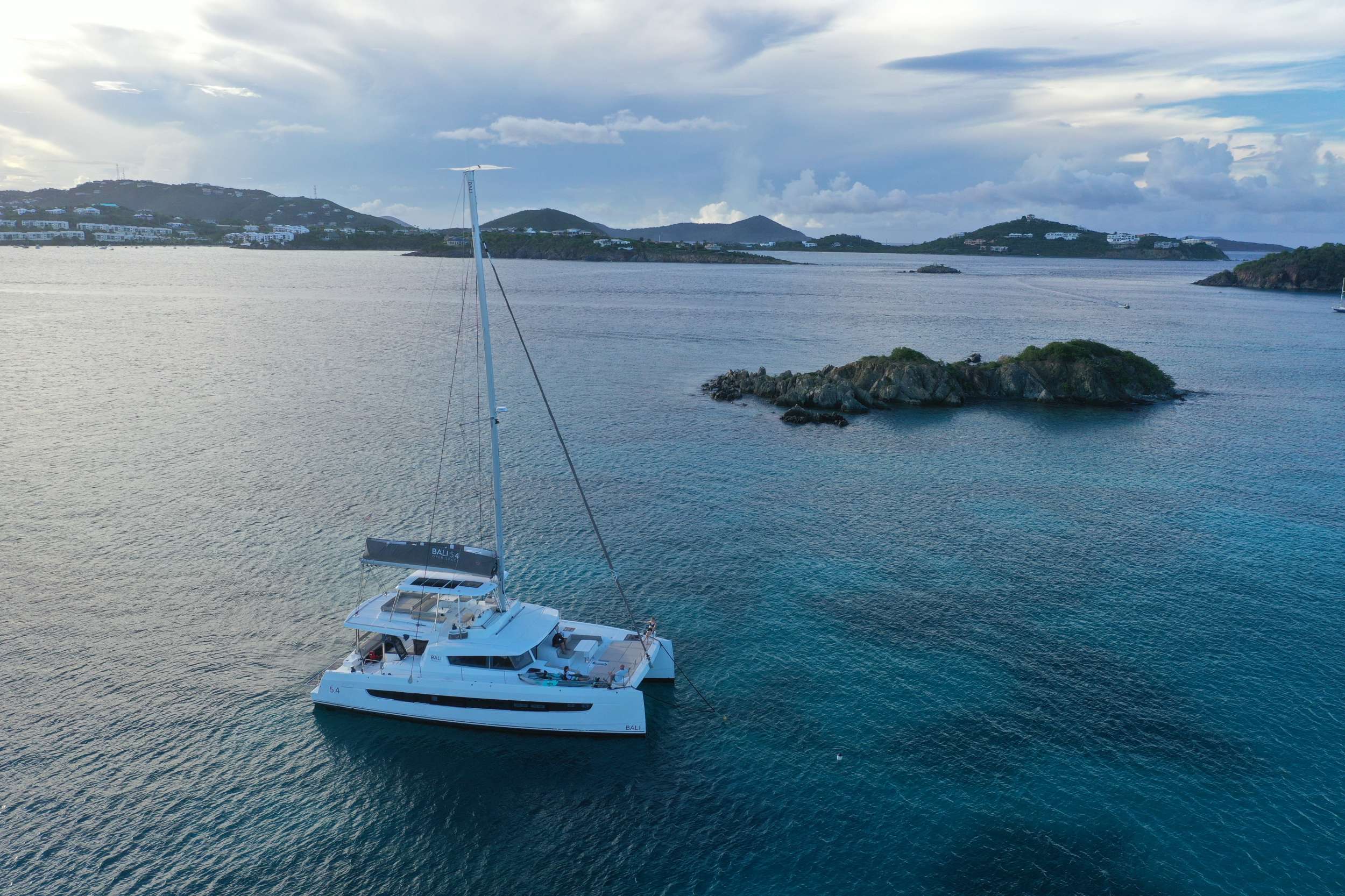 Dante Inclusive Crewed Bali 5.4 Catamaran Charters Sailing the BVI.