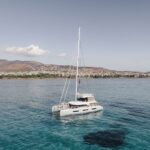 White Caps crewed Lagoon Sixty 5 catamaran charters Sailing Greece.