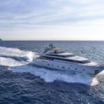 Rare Diamond Luxury Crewed San Lorenzo 106 Yacht Charter Cruising Greece.