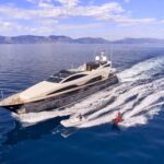 Beyond Luxury Crewed Riva 118 Yacht Charters Cruising Greece.