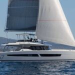 Stephanie Crewed Fountaine Pajot Alegria 67 Catamaran Charters Sailing Greece.